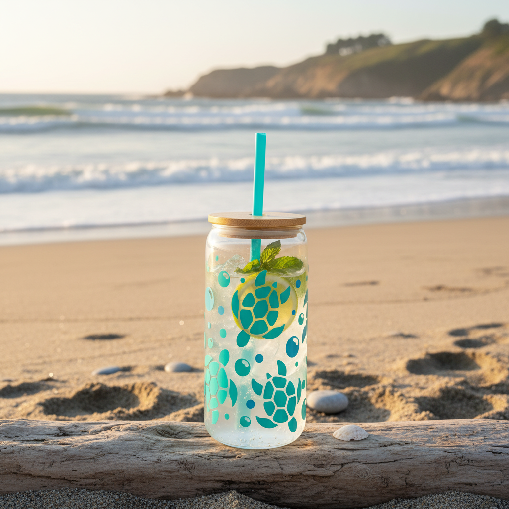 Sea Turtle Glass Tumbler