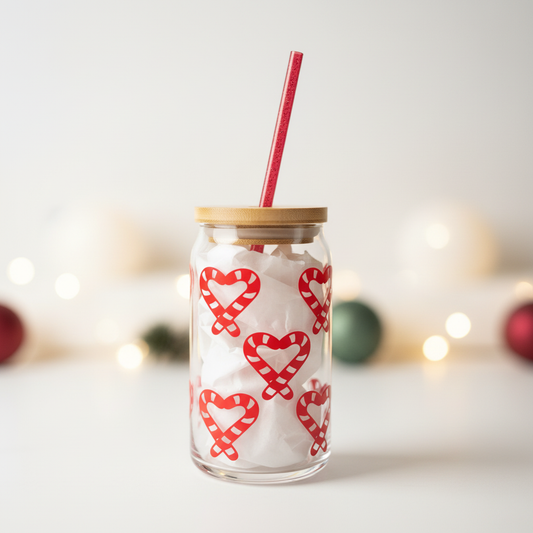 Candy Cane Hearts Glass with improved background