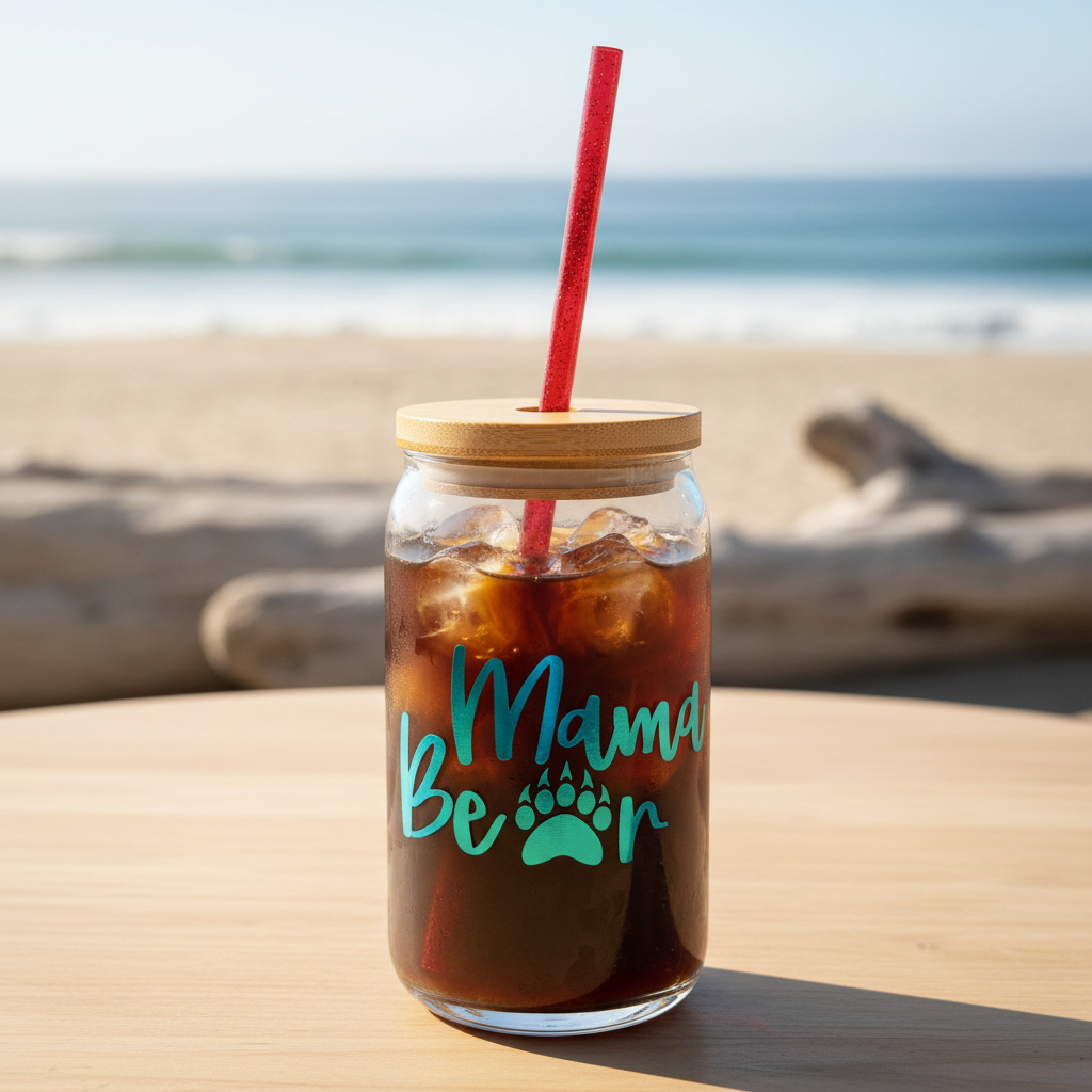 Mama Bear Glass Tumbler